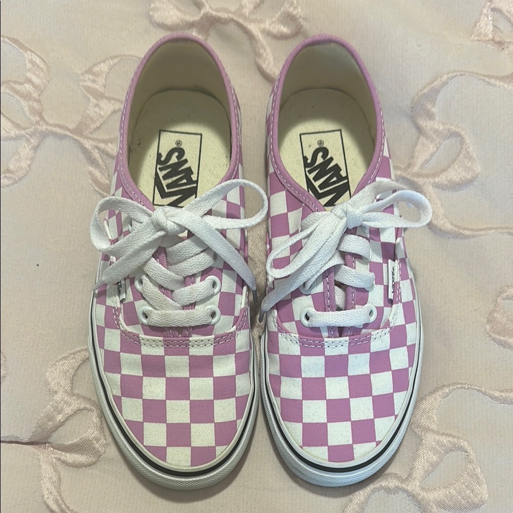 Vans Lilac and White Classic Checkerboard Shoes